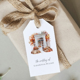 Fall Wedding White Front Door Personlig Presentetikett
