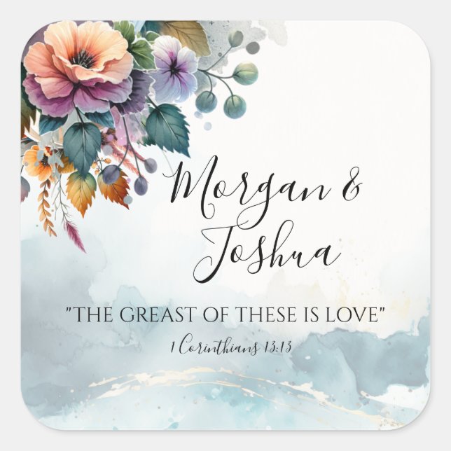 Fall Weddings Fyrkantigt Klistermärke (Framsida)