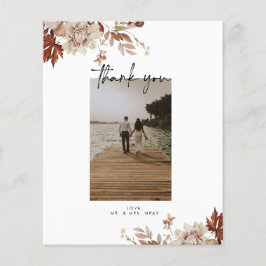 Fall Wedto Photo Tack-vykort Flygblad