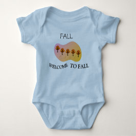 Fall Welcome To Fall Baby Light Blue Bodysuit T Shirt