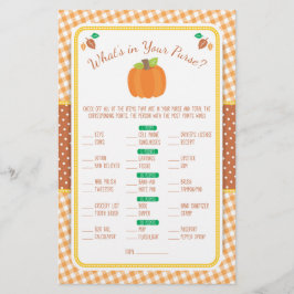 Fall What's in your Purse Baby Shower Game Flyer