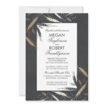 Fall Wheat Gold Foil Effect Chalkboard Bröllop