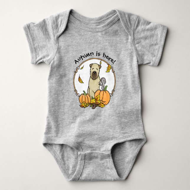 Fall Wheaten Terrier (vävs 1b2) Pumpkins Cute T Shirt (Framsida)