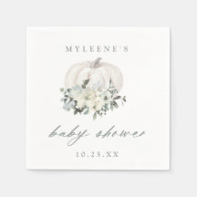 Fall White & Grått Pumpkin Baby Shower