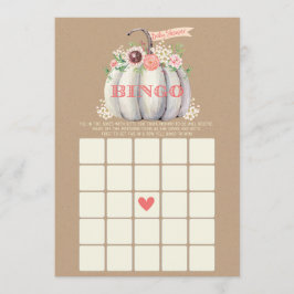 Fall White Pumpkin Baby Shower Bingo Game Meny