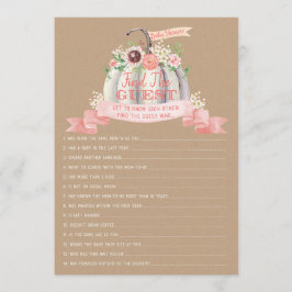 Fall White Pumpkin Baby Shower Hitta gästspel Meny