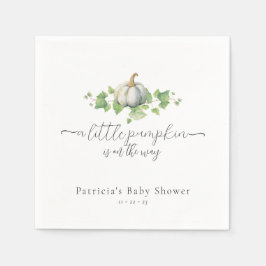 Fall White Pumpkin Baby Shower Napkins Pappersservett