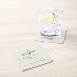 Fall White Pumpkin Baby Shower Square Underlägg Papper Kvadrat