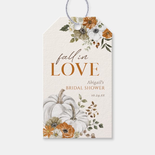 Fall White Pumpkin-Möhippa-förmån Presentetikett (Framsidan)