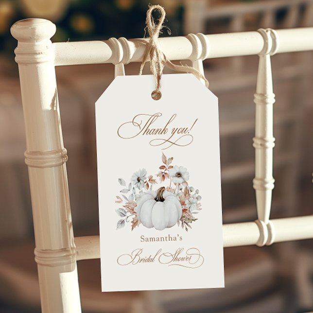 Fall White Pumpkin-Möhippa Presentetikett (Skapare uppladdad)