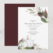 Fall WHITE PUMPKIN Vänner Ge middag