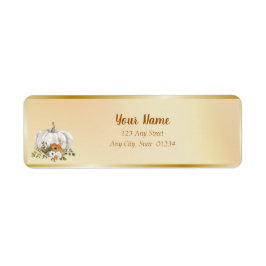 Fall White Rust Pumpkin Bröllop Returadress Etikett