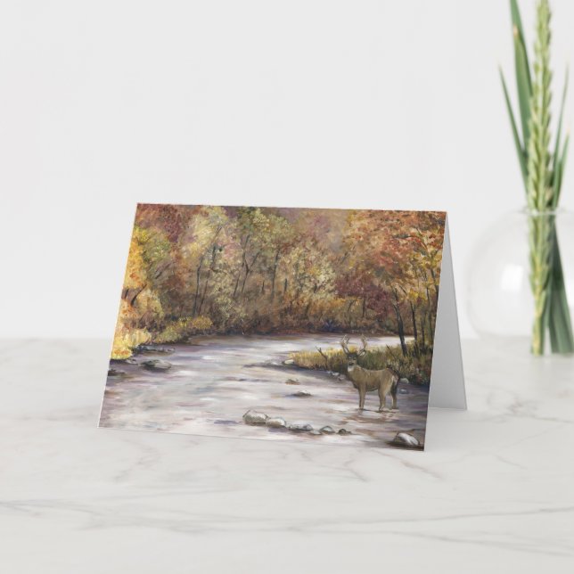 Fall Whitetail Thanksgiving Greeting Card Helgkort (Framsida)