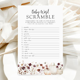 Fall WildblomBaby Shower Ord Scramble Game