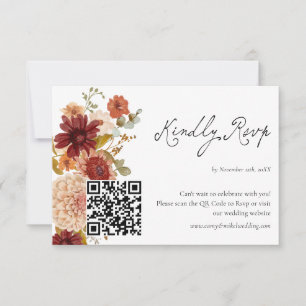 Fall WildblomBoho QR Code OSA kort