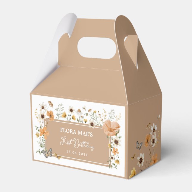 Fall WildblomButterfly Tea Party Birthday Presentaskar (Framsidan Sidan)
