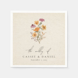 Fall WildblomGarden Botanical Bröllop Pappersservett