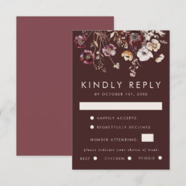 Fall Wildblomma Bröllop OSA Kort