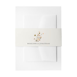 Fall Wildblomma Garden Blommigt Boho Chic bröllop Band För Inbjudningskort