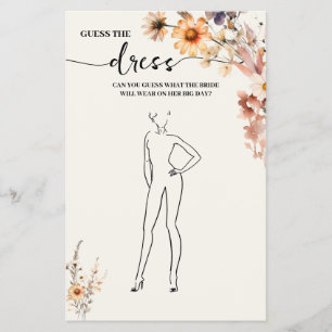 Fall Wildblomma gissar att Dress Shower-spelkortet Flygblad