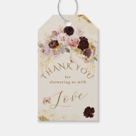 Fall Wildblomma Guld Blommigt Flicka Shower Presentetikett