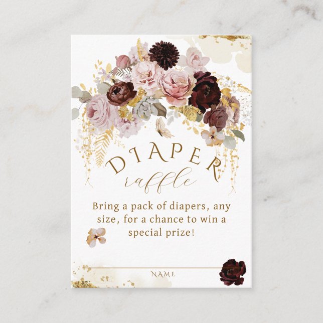 Fall Wildblomma Guld Blommigt Flicka Shower Tilläggskort (Framsida)