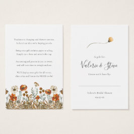 Fall Wildblomma Ingen figursättning märkre av gåva Visitkort