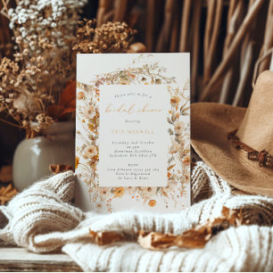 Fall Wildblomma Ram Boho Möhippa Inbjudningar