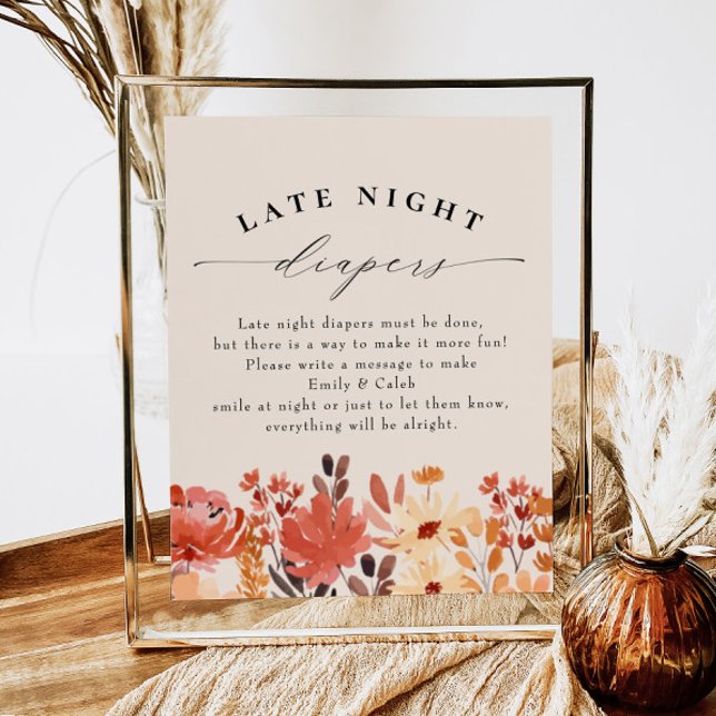 Fall Wildblomma Sent Nattblöjor Babyskor Poster (Skapare uppladdad)