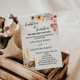 Fall Wildblommor Bubbles & Bourbon Par Shower Inbjudningar