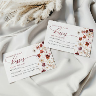 Fall Wildblommor hur många Kisses Shower-spelkort Placeringskort