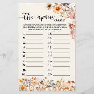 Fall Wildblommor med Apron Möhippa-spelkortet Flygblad