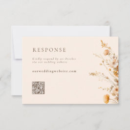 Fall Wildblommor QR Code Bröllop OSA Kort
