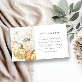 Fall Wildblomsprumpkin Visning Shower Baby Shower Tilläggskort