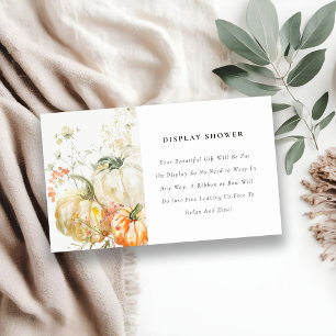 Fall Wildblomsprumpkin Visning Shower Baby Shower Tilläggskort