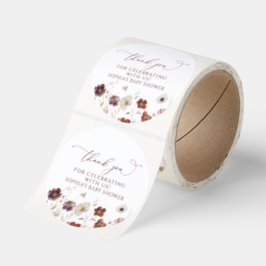 Fall Wildflower Baby Shower Thank You Stickers Runt Klistermärke