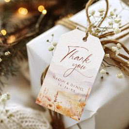Fall Wildflower Mountain Rustic Thank You Favors Presentetikett