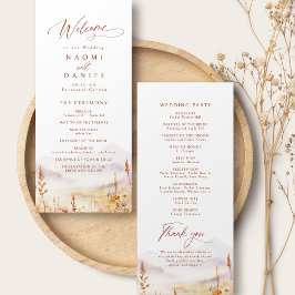 Fall Wildflower Mountain Rustic Wedding Programs Meny