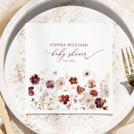 Fall Wildflowers Baby Shower Napkins Pappersservett