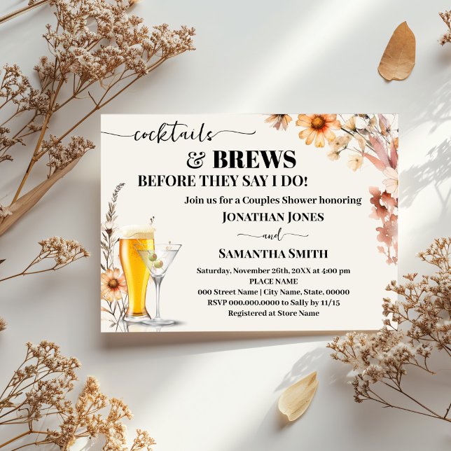 Fall Wildrows Cocktails & Brews Par Shower Inbjudningar (Skapare uppladdad)