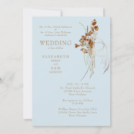 Fall Wispy Boho Himlar Blue Båda föräldrarna II Inbjudningar