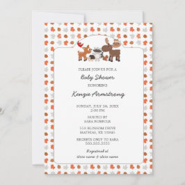 Fall Woodland Animals Baby Shower Inbjudan