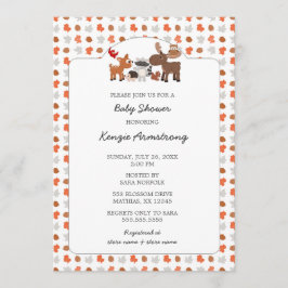 Fall Woodland Animals Baby Shower Inbjudan