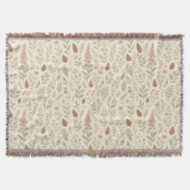 Fall Woodland Botanical Mönster | Autumn Dreams Filt (Framsidan)