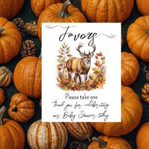Fall Woodland Hjort Animaliskt skogsvattenfärgat f Poster