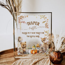 Fall Woodland Little Pumpkin Baby Shower-diken Poster