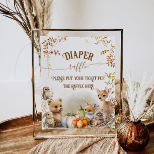 Fall Woodland Little Pumpkin Baby Shower-diken Poster