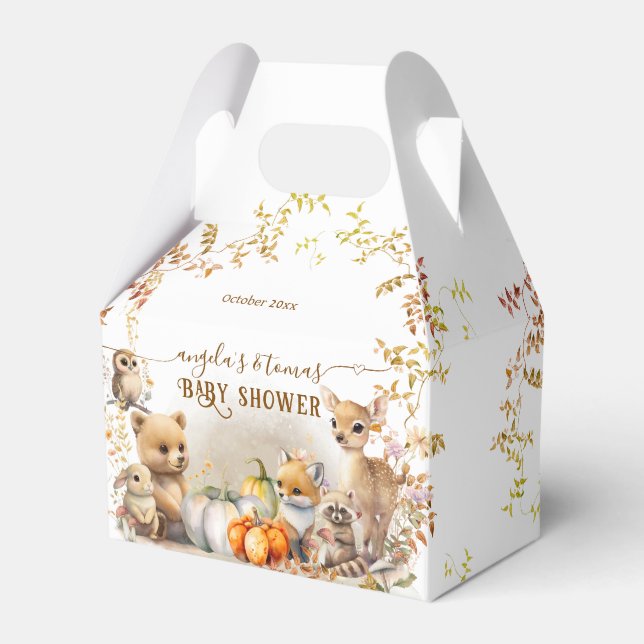 Fall Woodland Little Pumpkin Baby Shower Presentaskar (Framsidan Sidan)