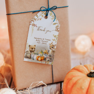 Fall Woodland Little Pumpkin Baby Shower Presentetikett