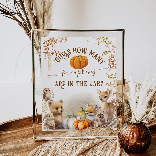 Fall Woodland Little Pumpkin Baby Shower-spel Poster (Skapare uppladdad)